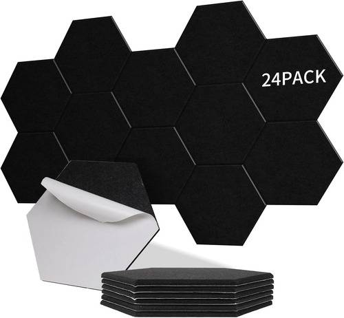 24 pieza Paneles Acústicos Hexagonales Autoadhesivos