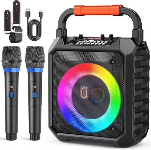 Karaoke con 2 Micrófonos Inalámbricos