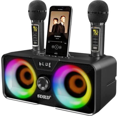 Máquina de Karaoke,con 2 micrófonos inalámbricos