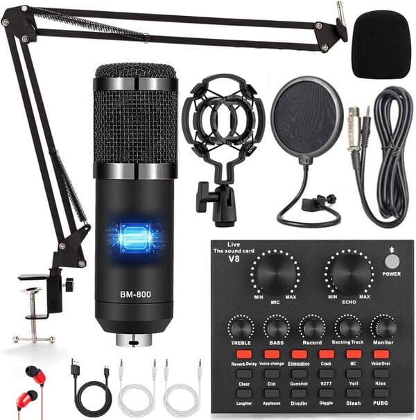 Paquete de Equipo de Podcast con Interfaz de Audio ALPOWL