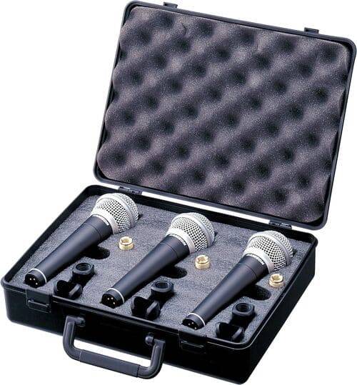 Samson Cardioide micrófonos dinámicos con Carry Case (Pack de 3)
