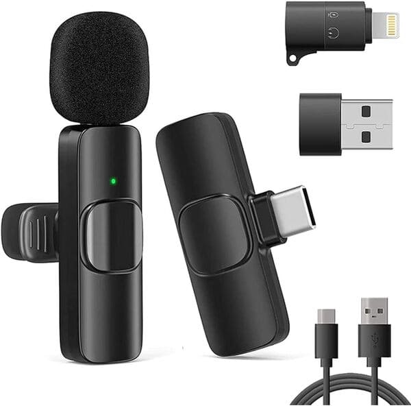 VOVIGGOL Micrófono Inalámbrico Solapa para iPhone iPad Android Ordenador